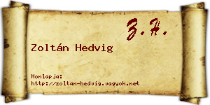 Zoltán Hedvig névjegykártya